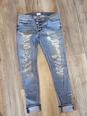 Hudson Jeans Light Blue Ripped Skinny Jeans